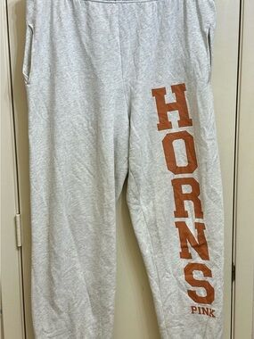 PINK VICTORIA’S SECRET UT LONGHORNS SWEATS SZ L